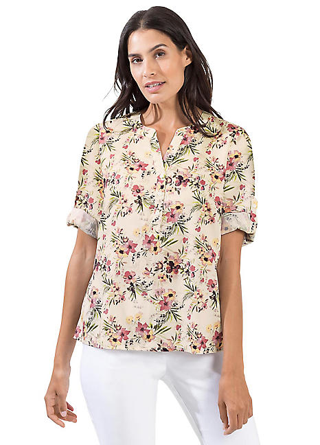 button up floral blouse