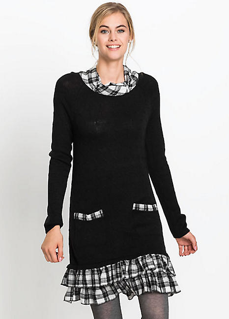 checked jumper dress