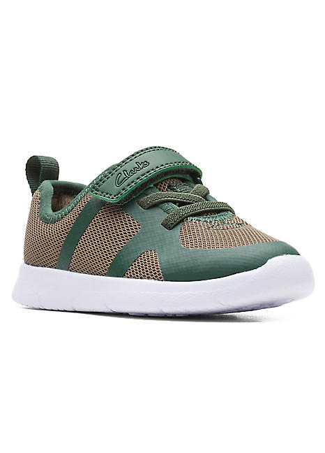 clarks green trainers