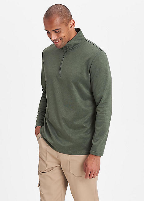 Cotton Traders Breathable Long Sleeve Half Zip Sweatshirt | Grattan