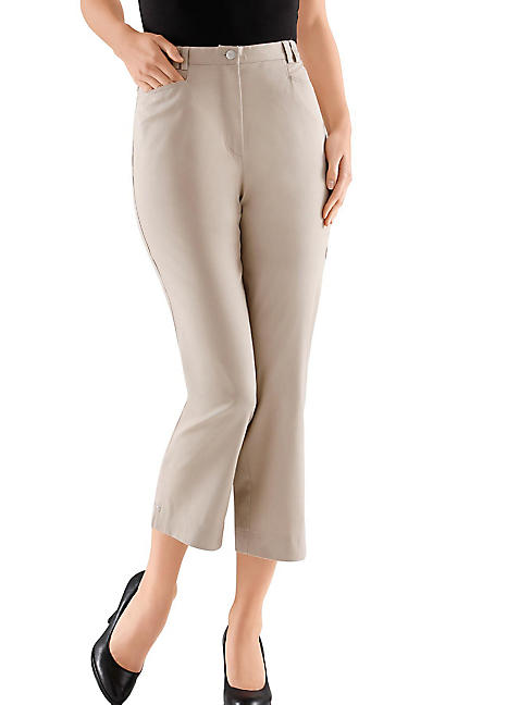 Crease Resistant Cropped Trousers by Creation L | Grattan