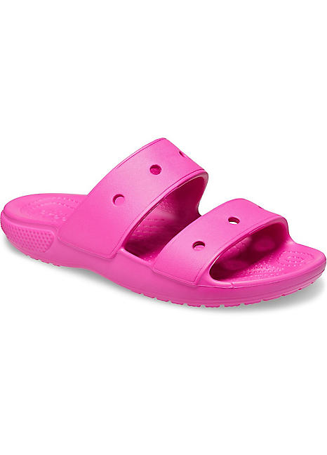 Crocs Pink Classic Kids 2 Strap Sandals | Grattan