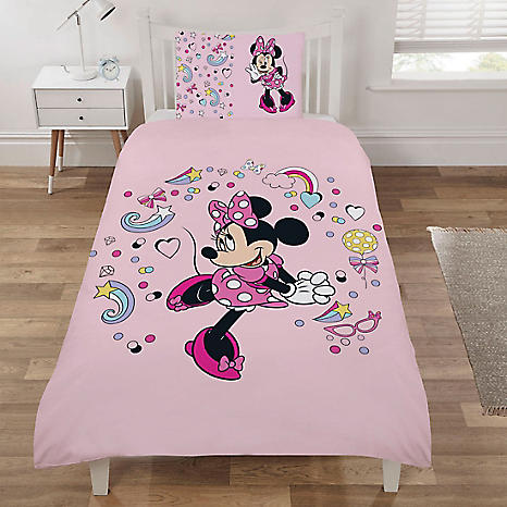 Disney Minnie Mouse Stars 100% Cotton Single Duvet Cover Set