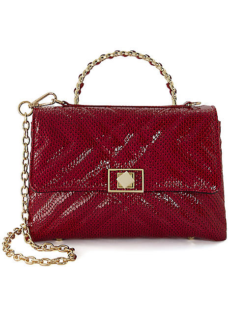 Dune London Dorchies Red Reptile Quilted Shoulder Bag Grattan