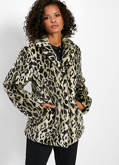 faux animal print jacket