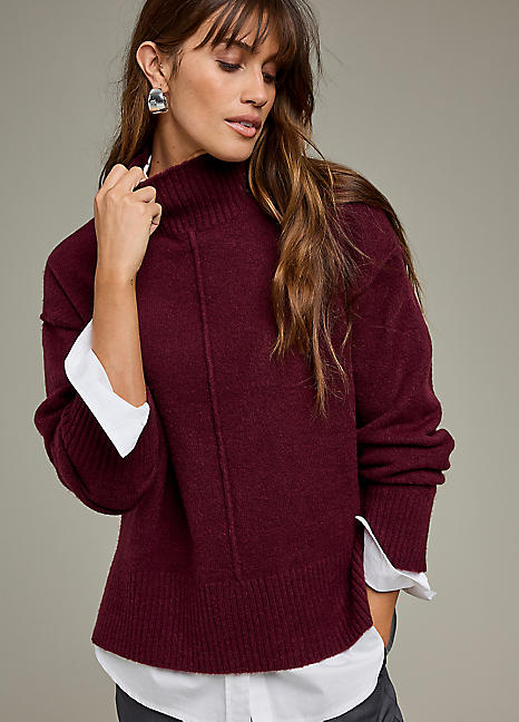 Funnel Neck Next Ladies Jumper Sale Oversized Funnel Neck Cashmere - Main Image