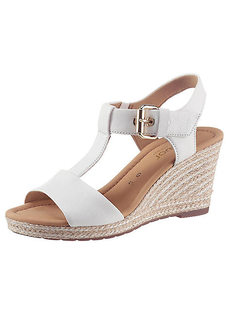 gabor white wedge sandals