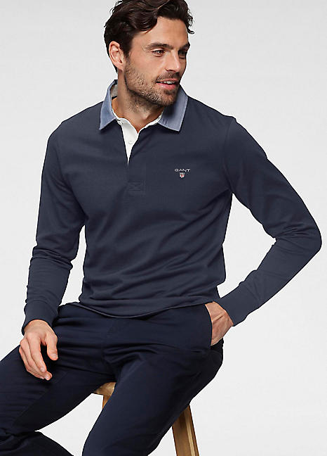 knitted polo shirt men's long sleeve