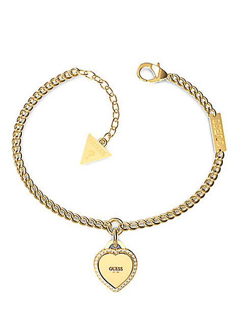 guess gold heart bracelet