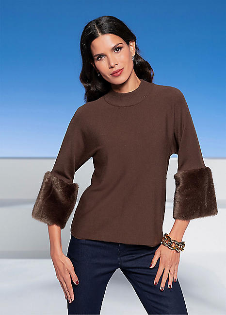 Faux fur hotsell lined sweater