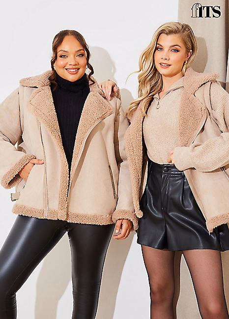 Faux shearling hotsell jacket plus size