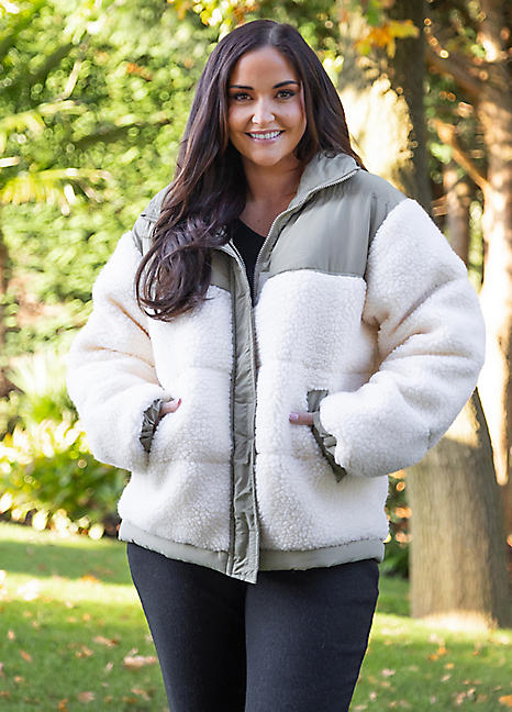 Jac Jossa Sage Borg Contrast Puffer Coat | Grattan