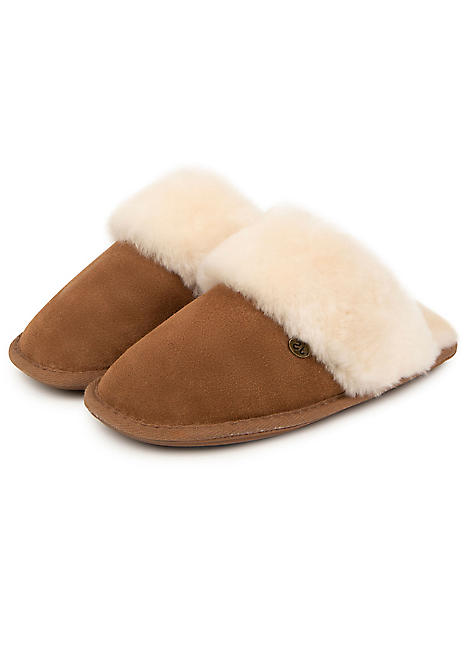 Just Sheepskin Ladies Leather Duchess Slippers Grattan