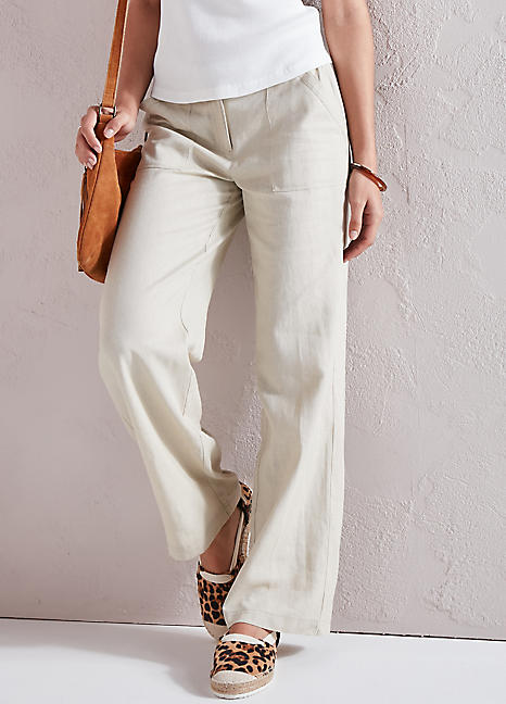 Kaleidoscope Linen Trousers | Grattan