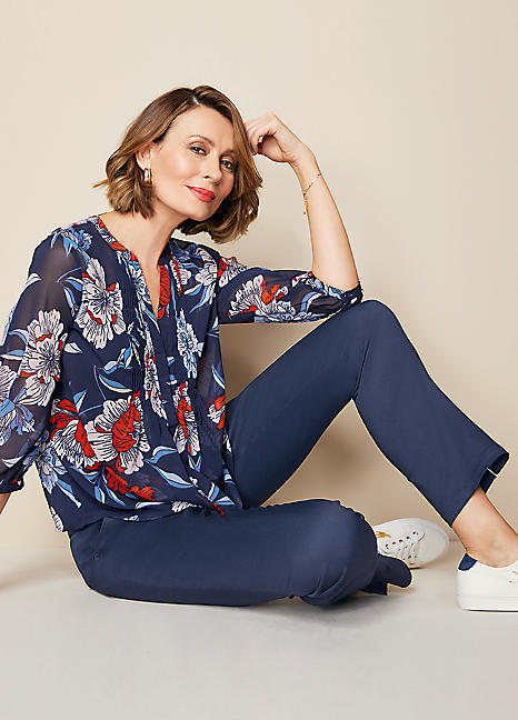 Kaleidoscope Navy Comfort Fit Trousers 