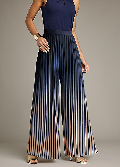 Kaleidoscope Ombre Pleated Wide Leg Trousers