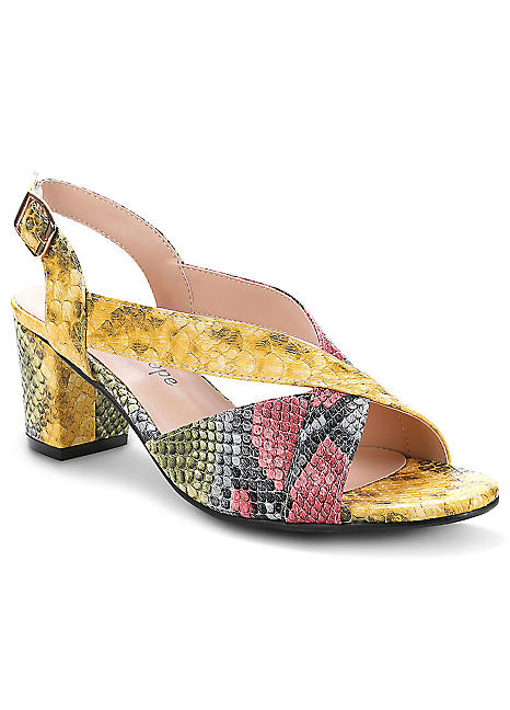 yellow slingback sandals