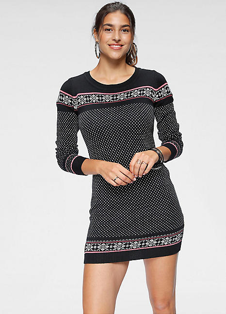 fitted knitted jumper dress