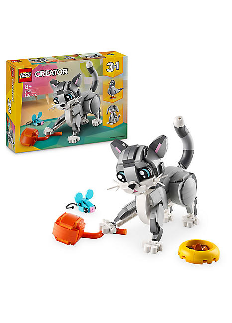 LEGO Creator 3-In-1 Playful Cat Figure Toy Animal Set Grattan
