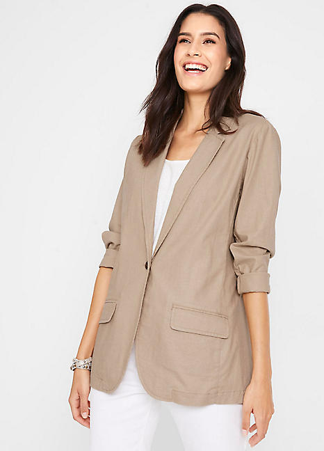 Womens linen blend blazer Clearance