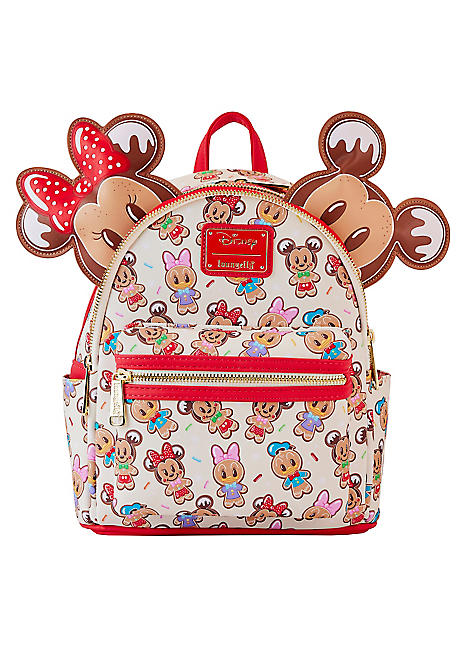 Loungefly Disney Mickey Friends Christmas Gingerbread Cookie Backpack with Ears headband Grattan