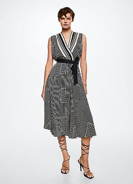 Mango striped dress best sale