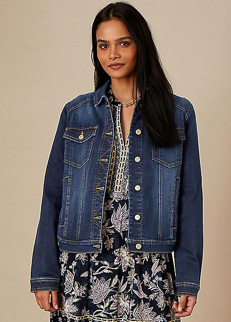 Monsoon Dark Wash Denim Jacket | Grattan