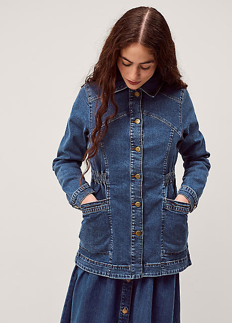 Monsoon Mabel Longline Denim Jacket | Grattan