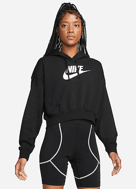 Black nike cropped clearance sweatshirt