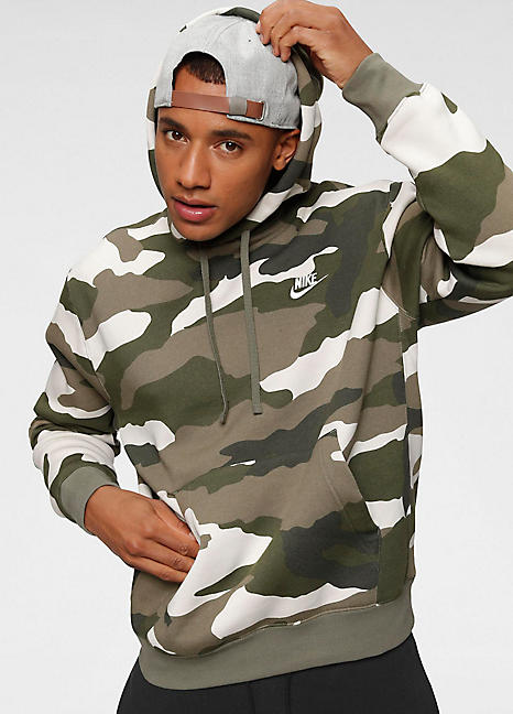 nike sportswear club men's camo pullover hoodie