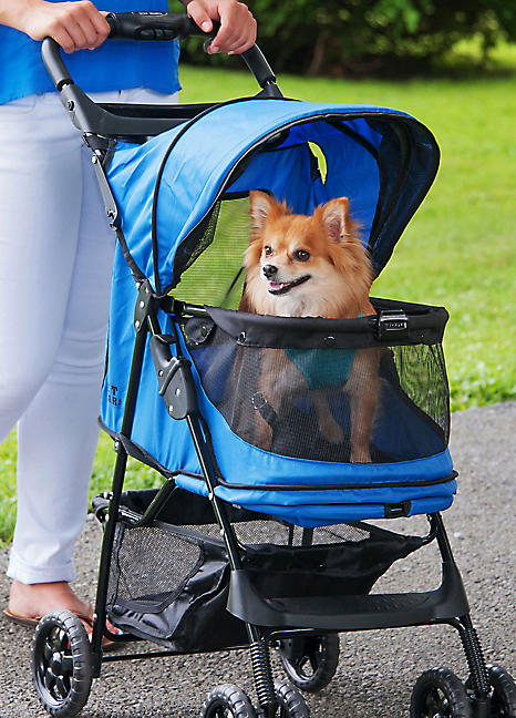 Pet Gear Happy Trails No-Zip Stroller Sapphire Blue Grattan