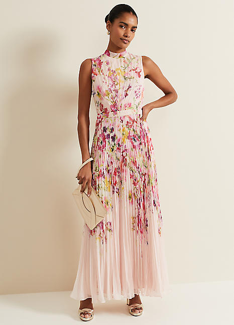 Phase Eight Dahlia Print Pleat Midaxi Dress | Grattan