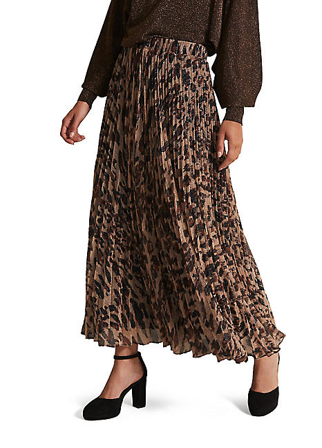 Phase Eight Lesia Leopard Pleated Maxi Skirt