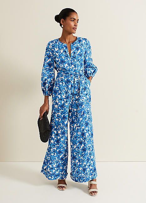 Phase Eight::ワンピース:UK12[RESALE] Phase Eight Rosey Floral Zip Jumpsuit | Grattan