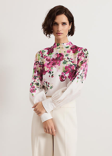 Chemisier Evan Picone Taille 12 – Motif Floral – Manches Courtes – 100% Polyester – Occasion