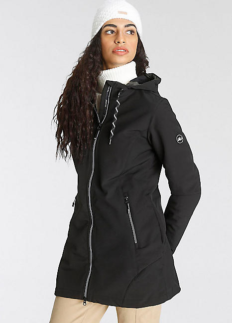 women's longline softshell jacket