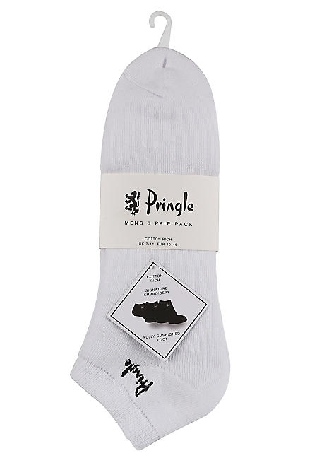 mens white cushioned trainer socks