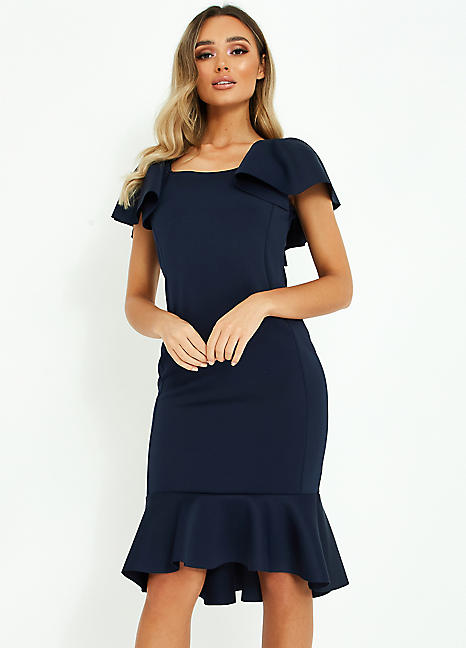 quiz navy midi dress