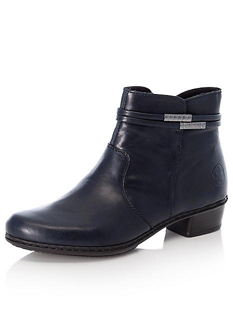 metal trim ankle boots