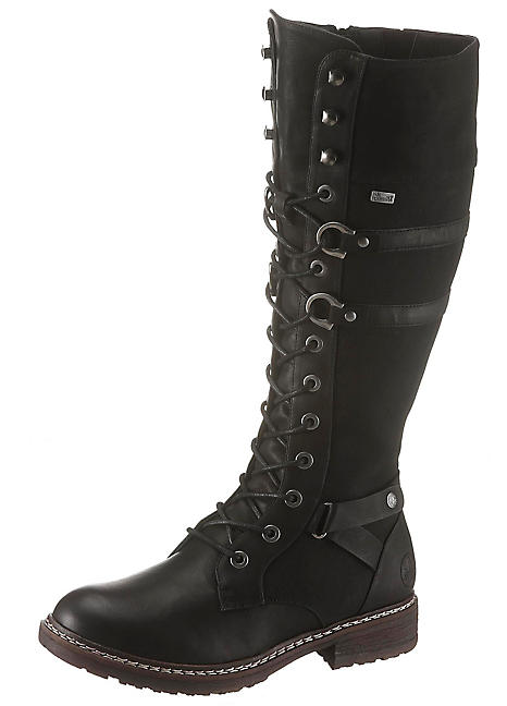 rieker lace front mid calf boots