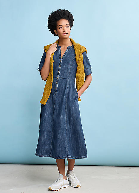 seasalt cornwall denim dress Gwenter Denim Midi Dress - Seasalt Cornwall