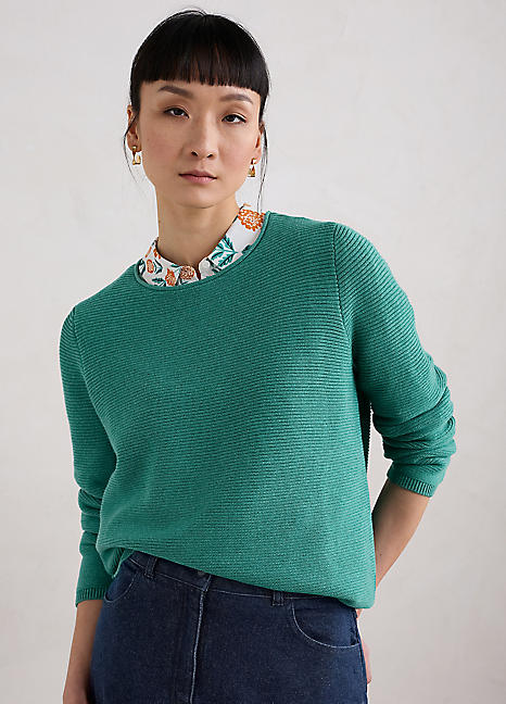 Seasalt Cornwall Green Makers Cotton Jumper Grattan