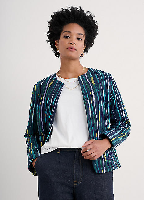 Seasalt Cornwall Navy Samson Hill Quilted Jacket | Grattan