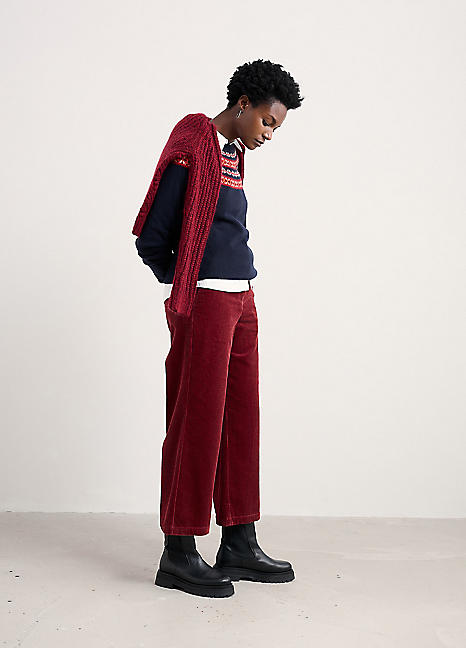 Seasalt Cornwall Red Asphodel Cord Trousers | Grattan