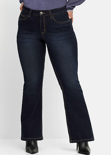 Sheego Dark Blue Flared Jeans