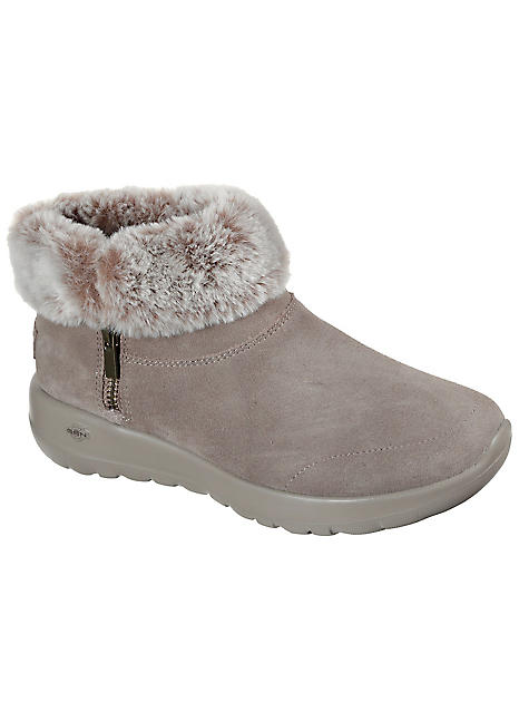 Skechers on the go chugga suede ankle boot with memory clearance foam