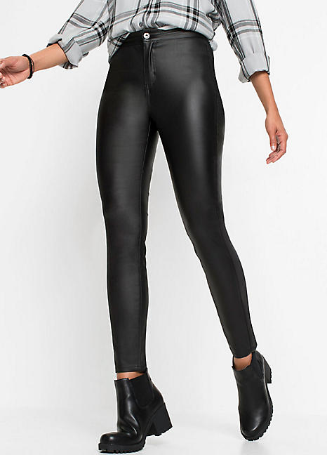 Skinny Pleather Trousers by bonprix 
