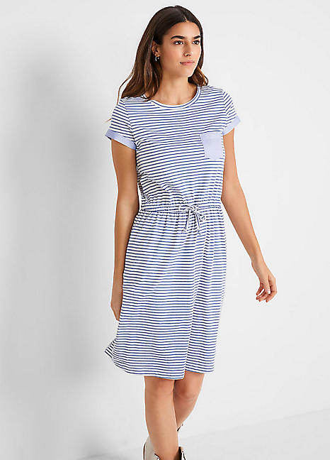 Striped Short Sleeve Jersey Dress by ...