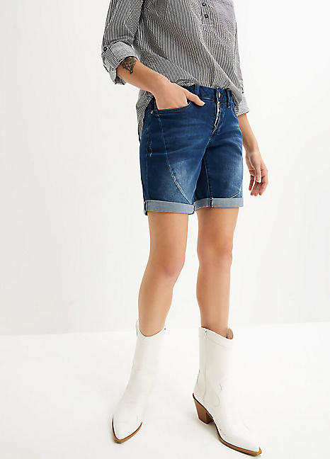 Turn-Up Denim Shorts by bonprix | Grattan
