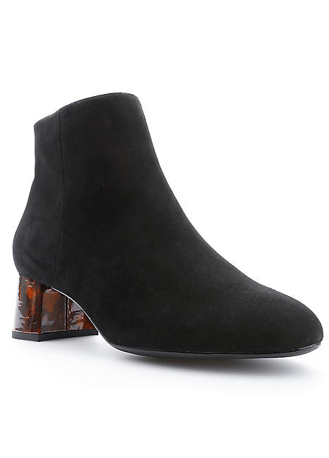 tortoiseshell heel boots